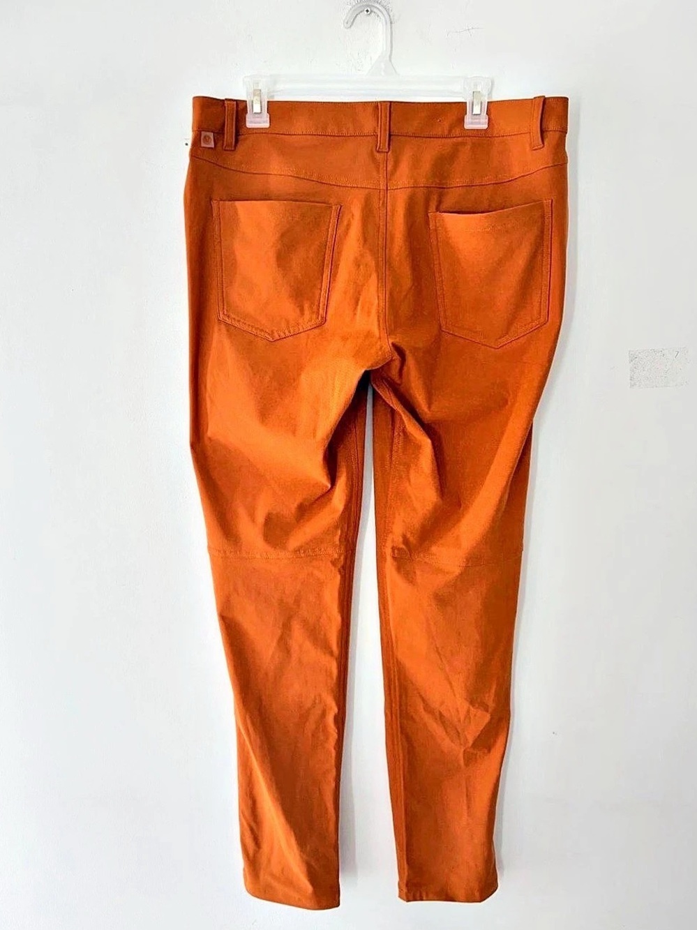Lululemon ABC Slim Fit Performance Stretch Warpstreme Mens Orange Pants Size 34 - Picture 2 of 5